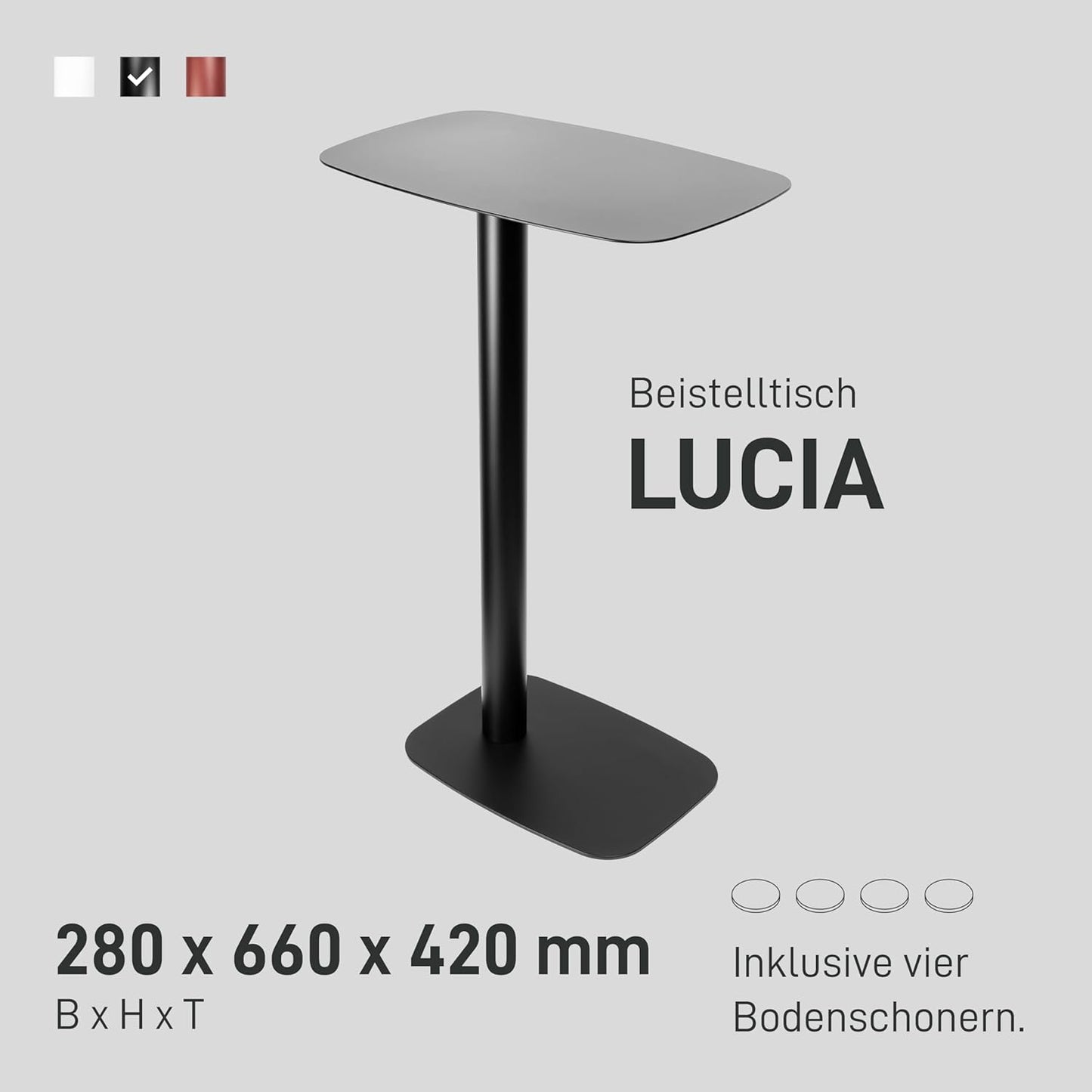 Beistelltisch Lucia, Schwarz H66 cm