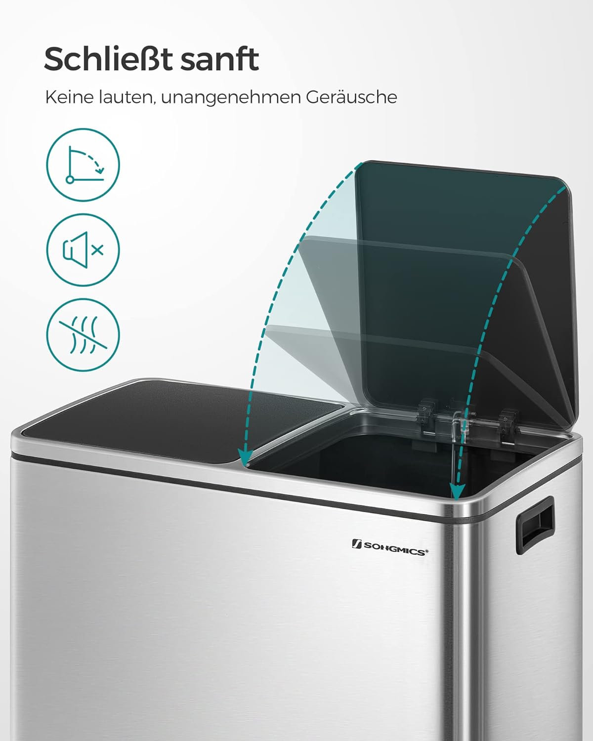 Mülltrennsystem, silbern + schwarz