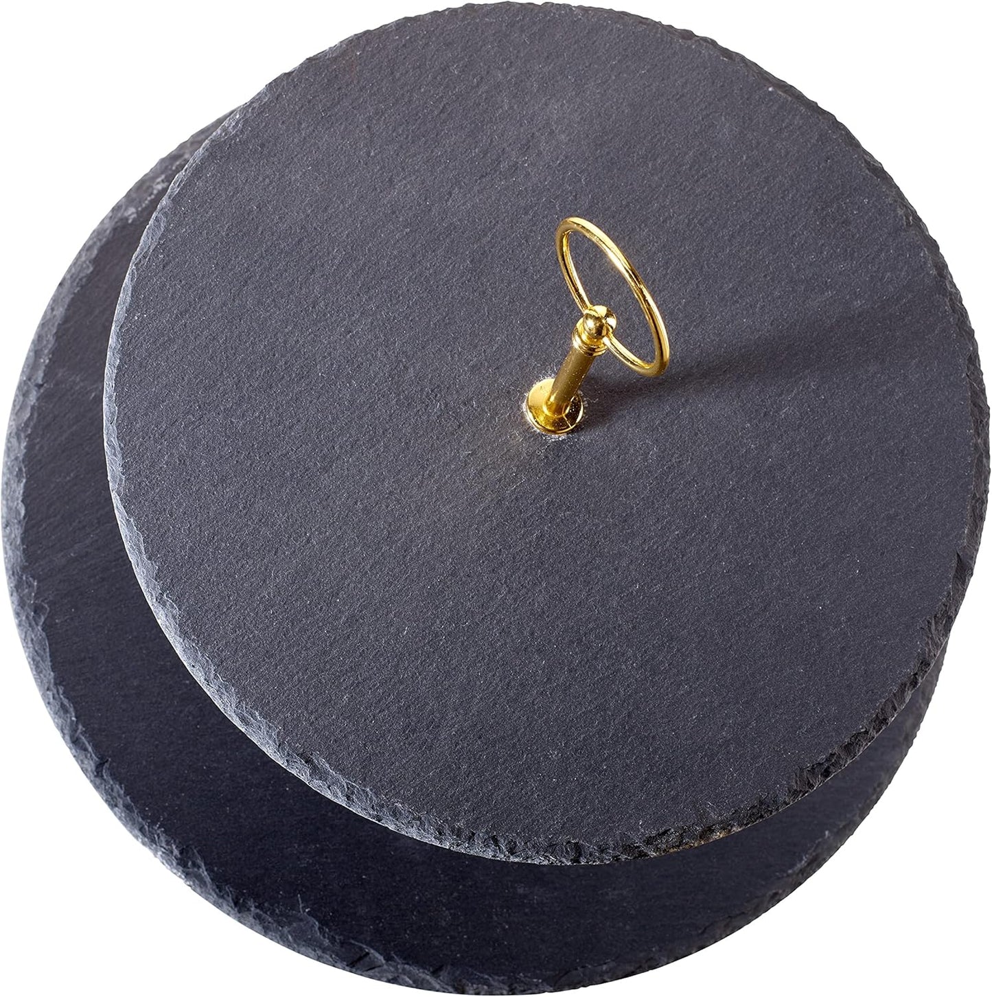 2-stöckige Schiefer-Etagere, 2-Stöckig Gold-edition