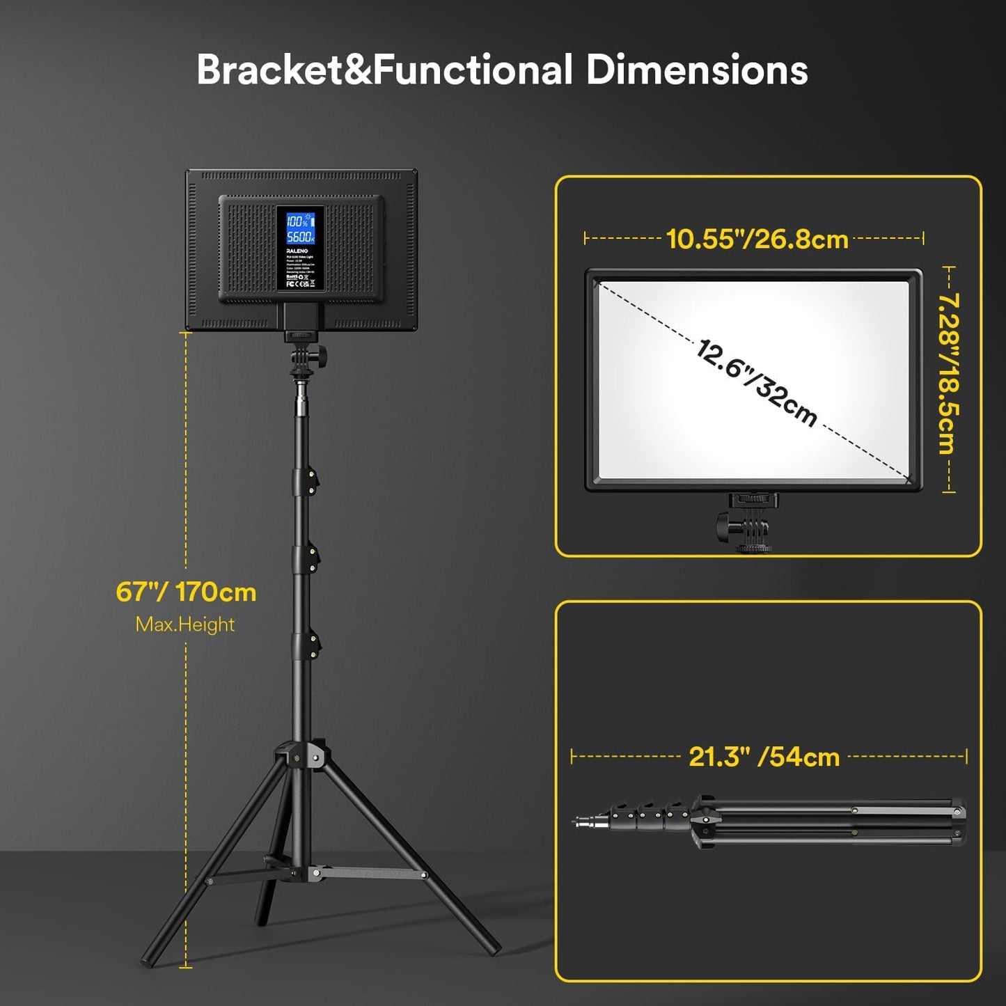 2er LED Videoleuchte-Set mit Stativ und Handyhalterung