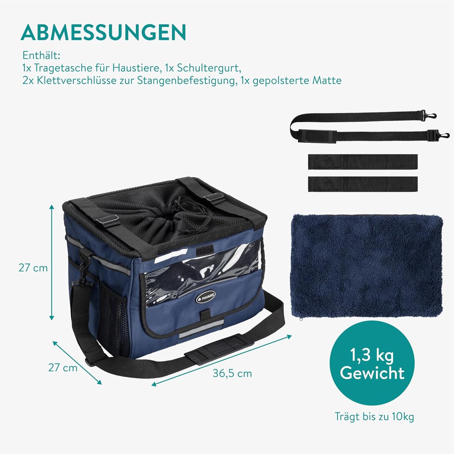 Hundevelokorb für Lenker, Blau