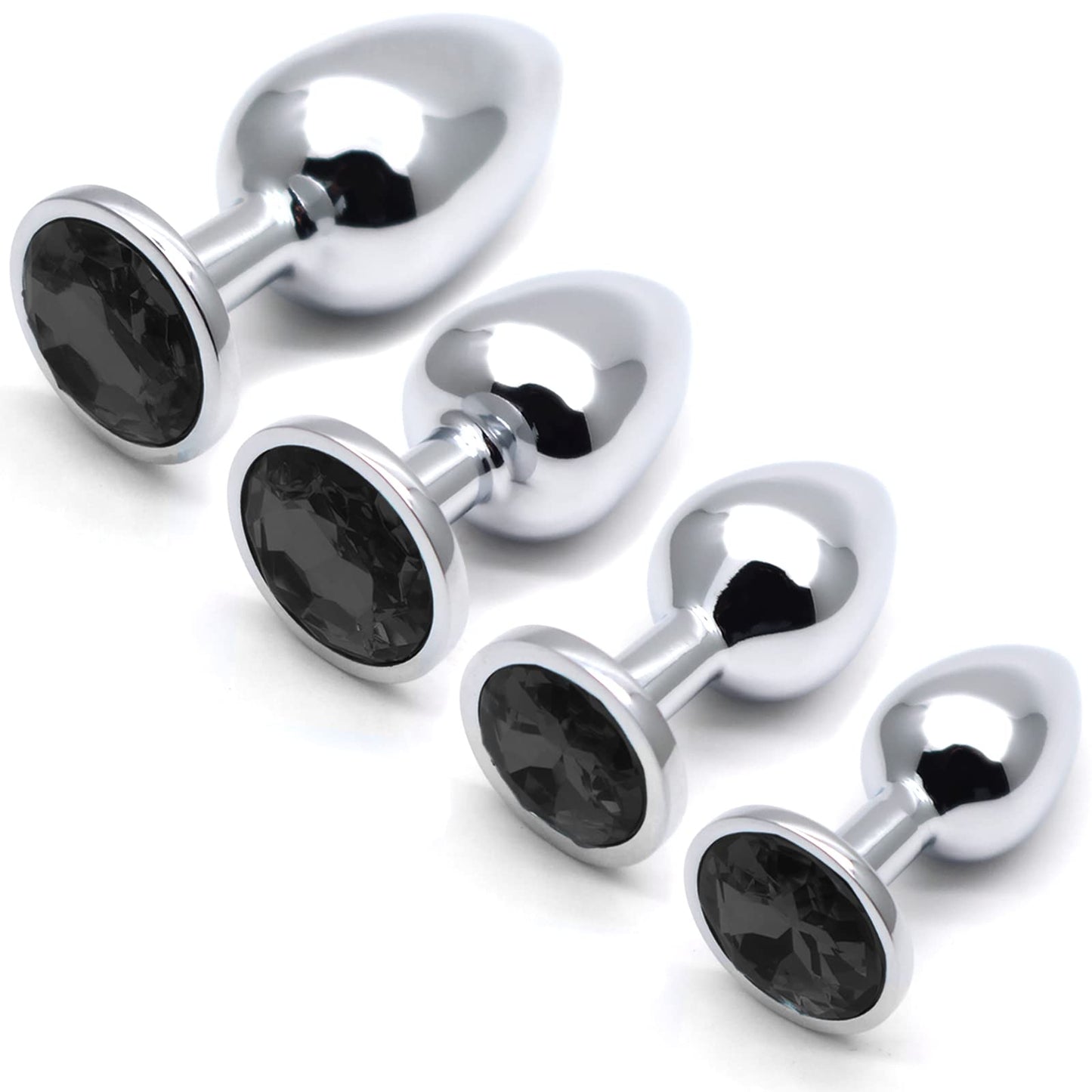 Analplug, 4 Stück verschiedene Grössen, Schwarz-4set