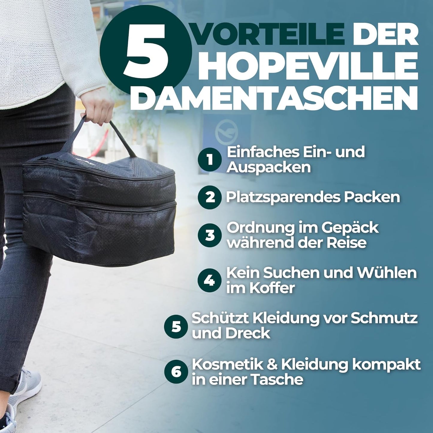 Reise-Organizer für Damen, Schwarz
