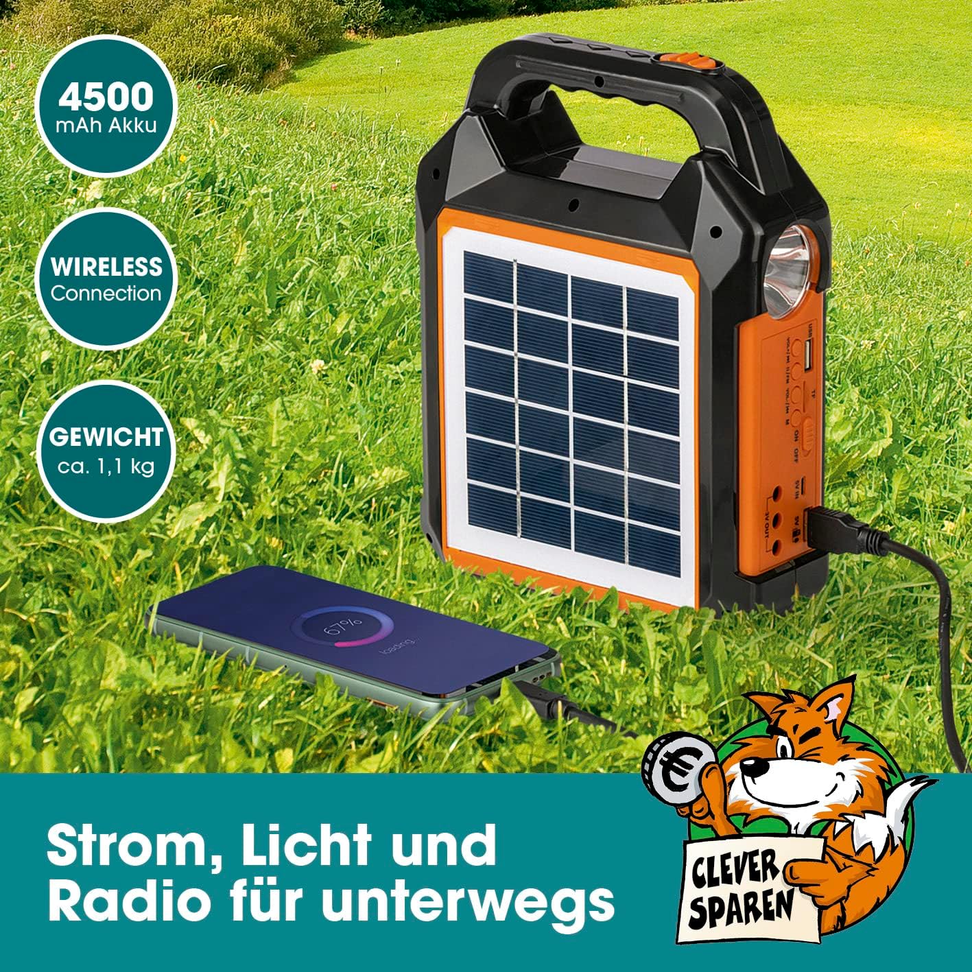 Solar-Generator Kit, 4.500 mAh