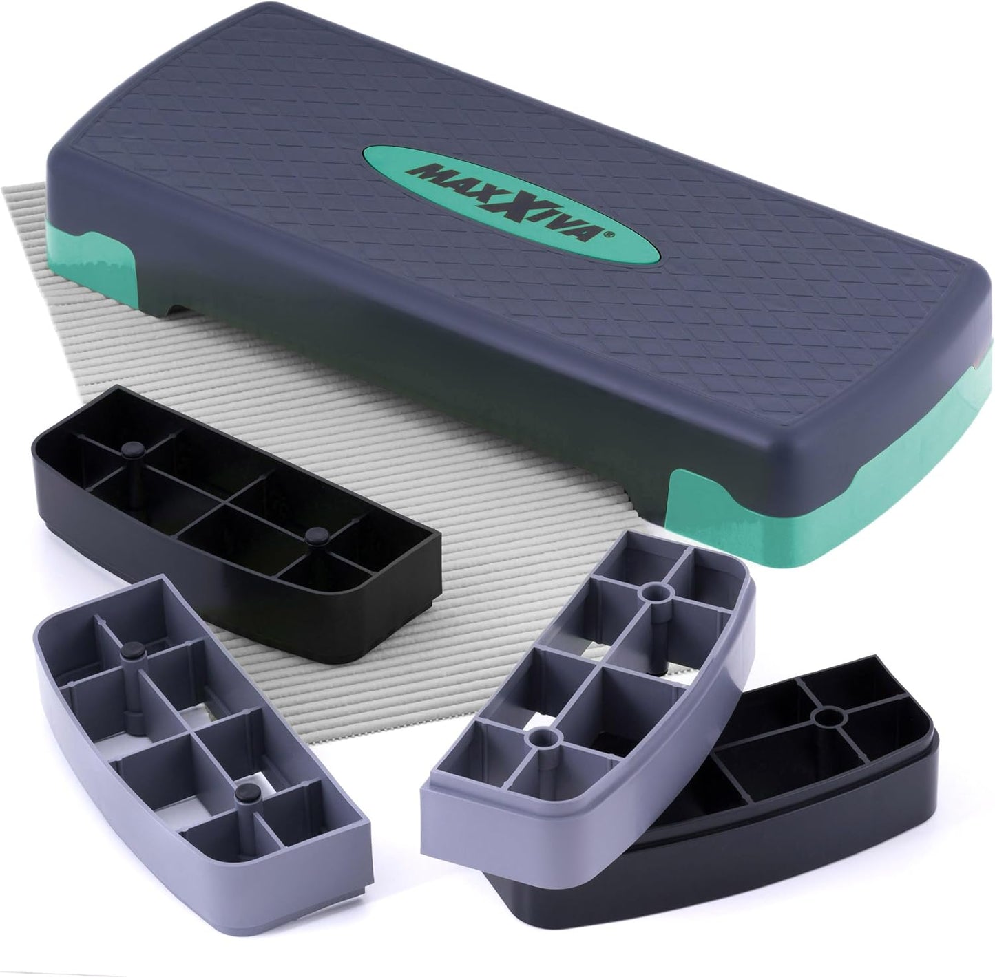 Aerobic-Fitness-Steppbrett, höhenverstellbar, türkis