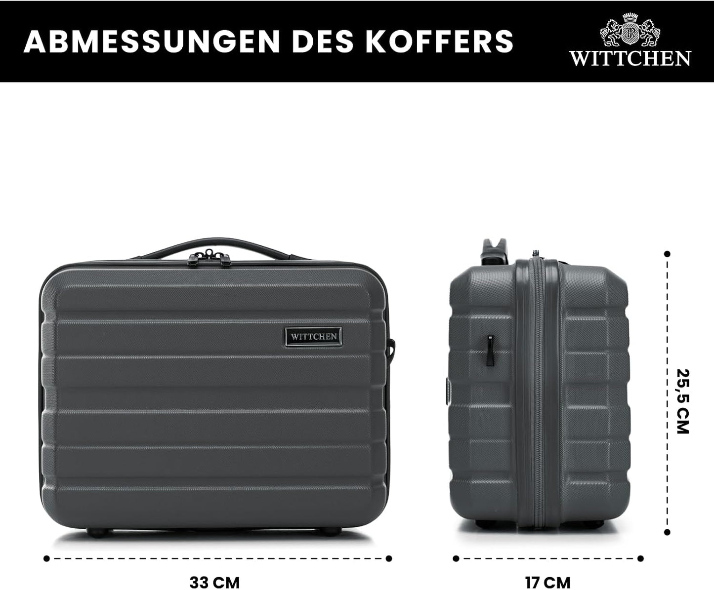 Handgepäckkoffer mit TSA Schloss, Dunkelgrau Kosmetikkoffer