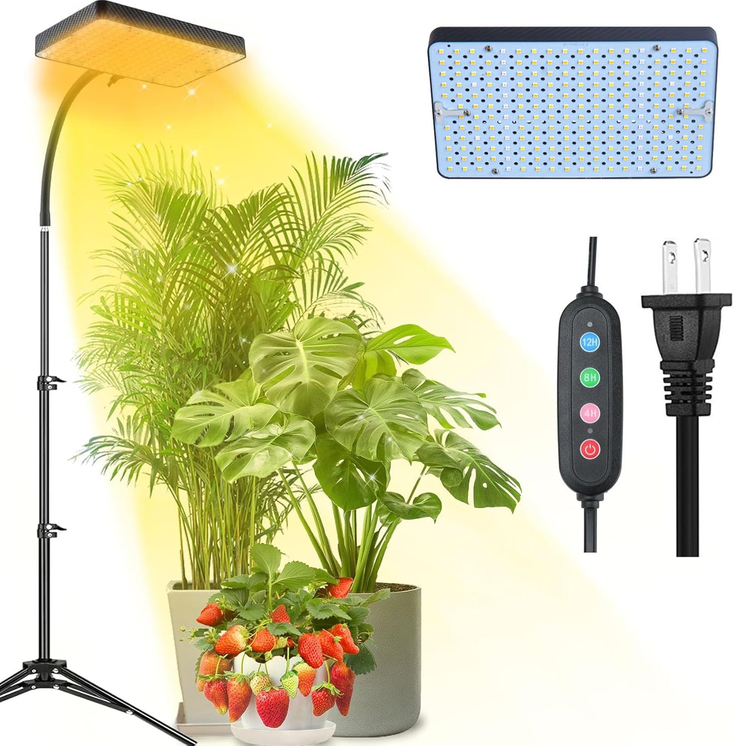 LED-Pflanzenlampe mit Ständer & Timer, Tripod Stand-Timer 25W