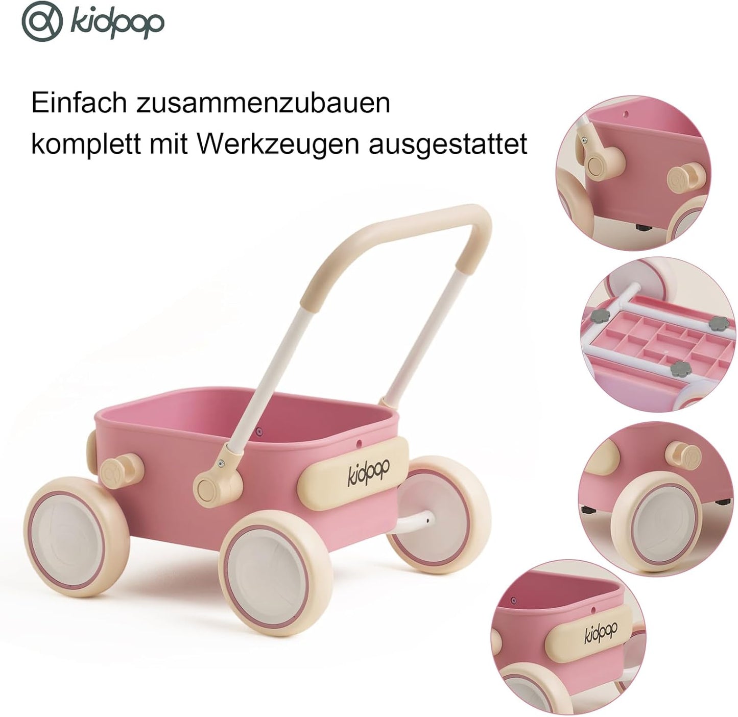 2-in-1 Baby Lauflernwagen Pula, Rosa