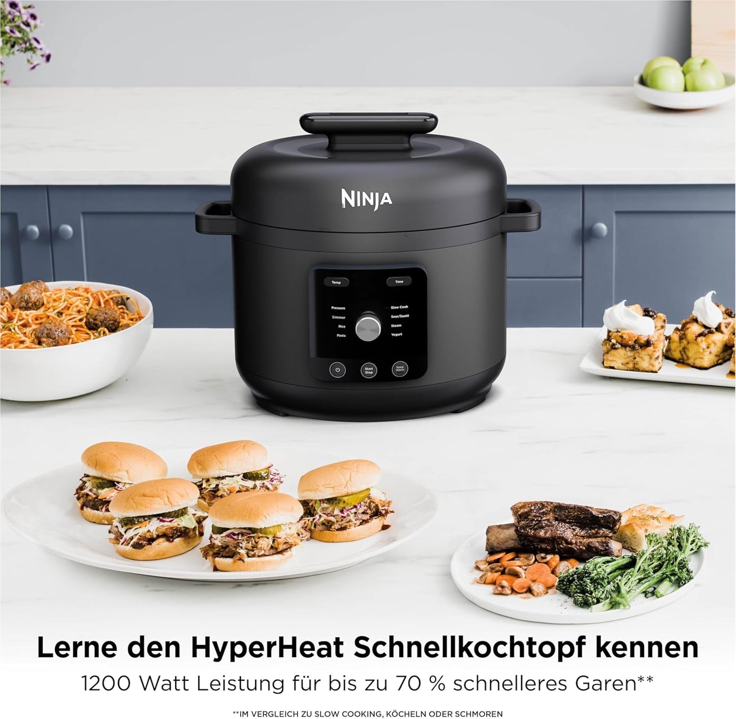 HyperHeat 9-in-1 Multikocher, 9-in-1 Schnellkochtopf Schwarz