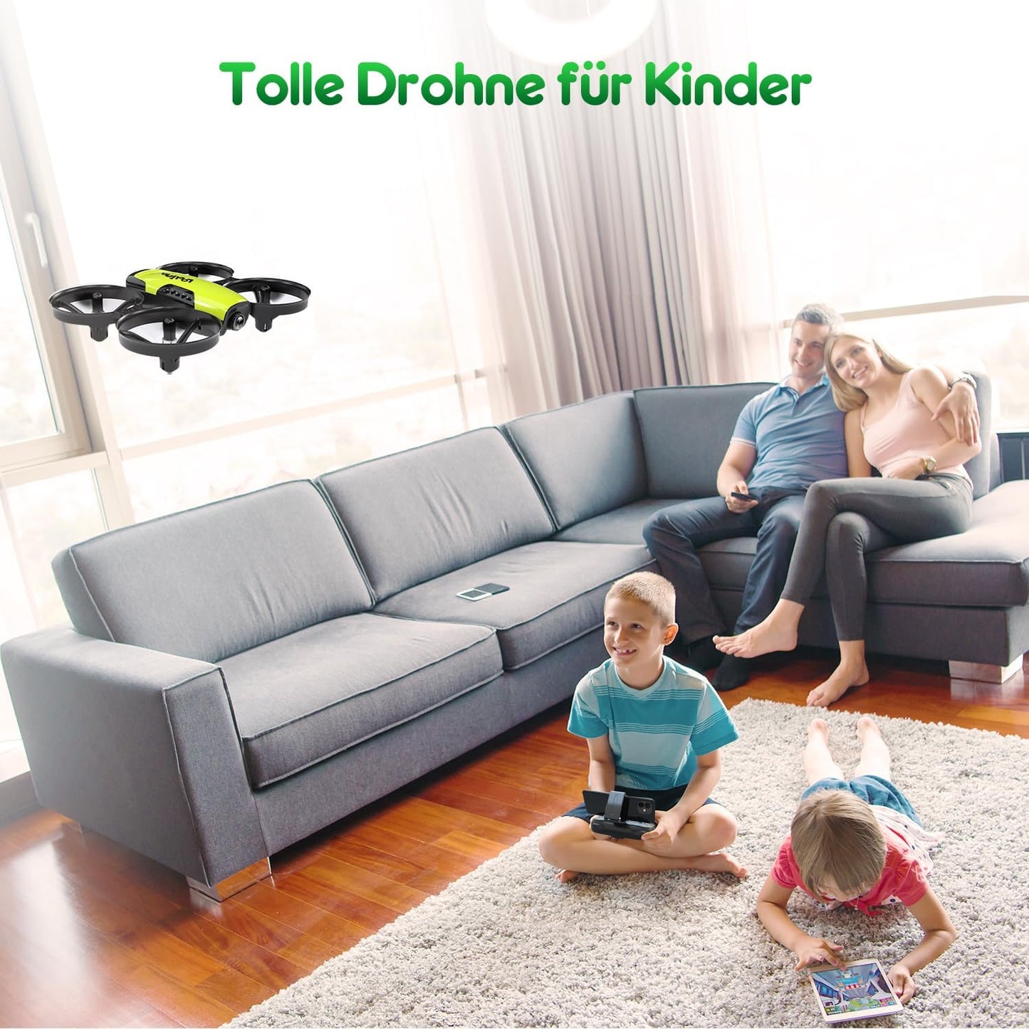 Mini-Drohne U61 mit Kamera & 21 Min. Flugzeit, 2. Gelb