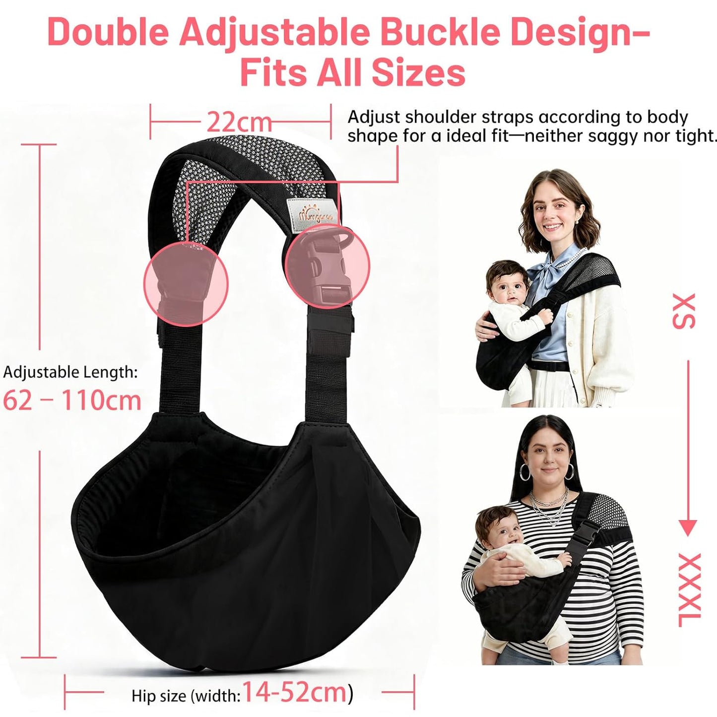 Ergonomische Babytrage, Schwarz