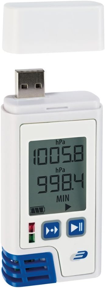 Klimalogger mit Display, Mit Temperatur, Luftfeuchte und Luftdruck