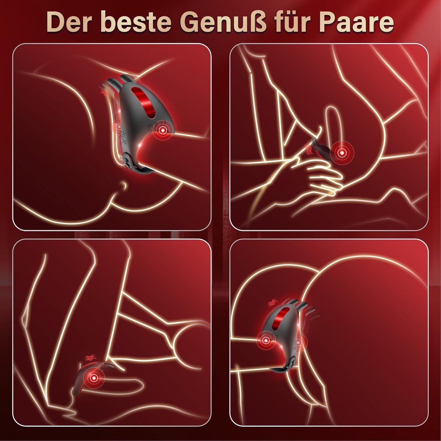 Penisring mit Vibration und Klitoris-Stimulation, Black