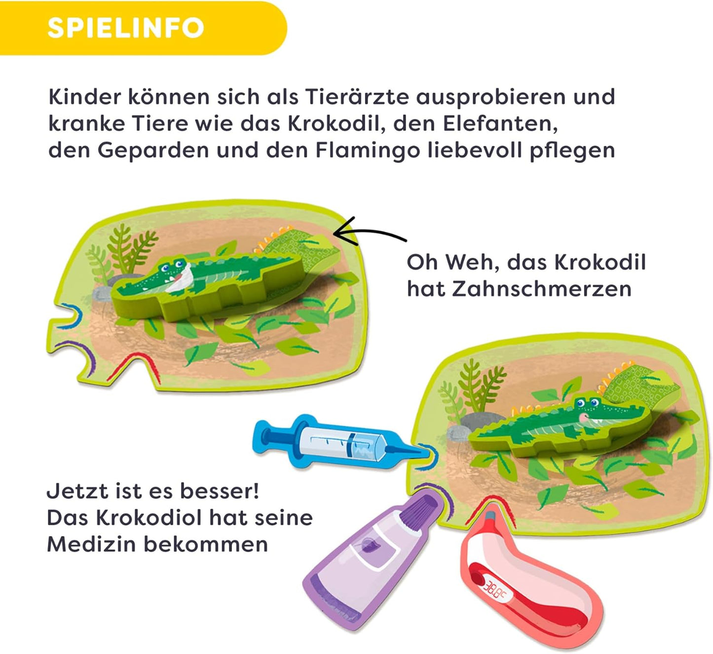 Tierarzt-Würfelspiel für Kinder ab 2 Jahren