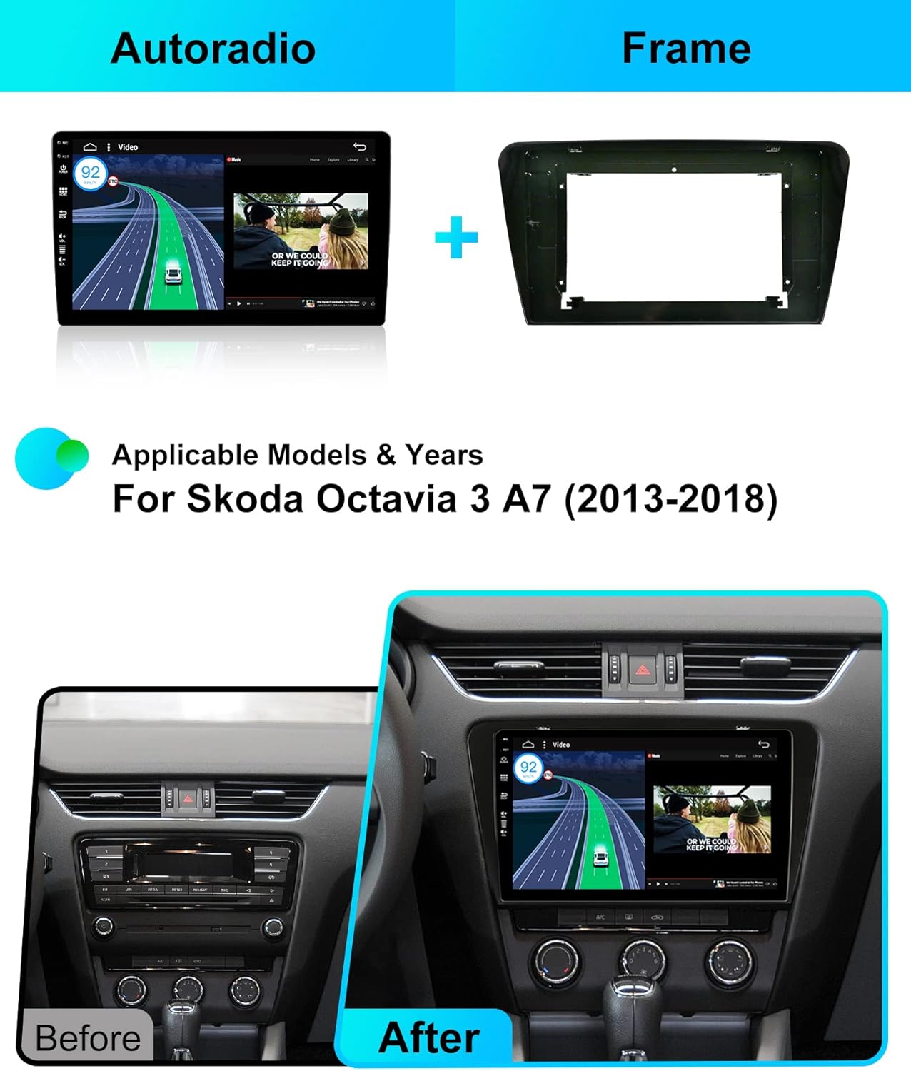 Android 10 Autoradio für Skoda Octavia (2014-2018), 2G32G-Skoda Octavia（2017-2018), 10.1 Zoll
