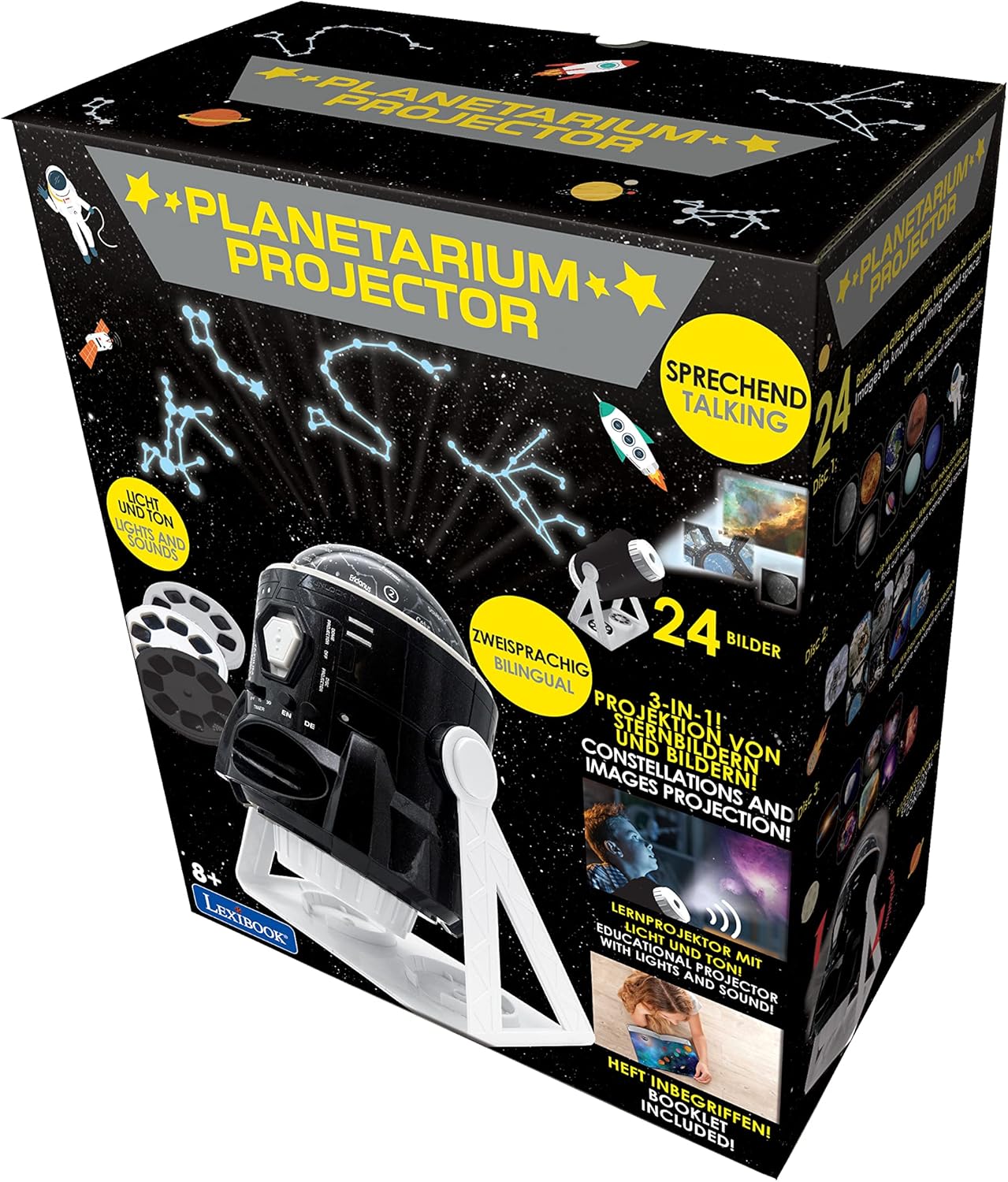 2-in-1 Planetarium Projektor mit Sternbildern und Bildern, Planetarium - White/Black