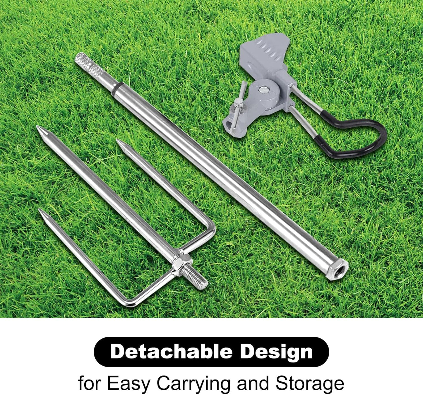 2er Angelrutenhalter-Set, 360° verstellbar, Silber