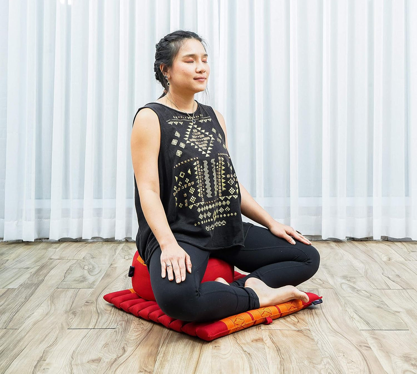 Meditationsset mit Kissen und Matte, Sf02 - Orange