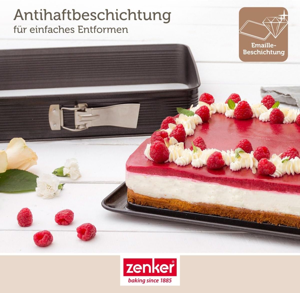 Rechteckige Springform mit Auslaufschutz, ohne Transporthaube Single