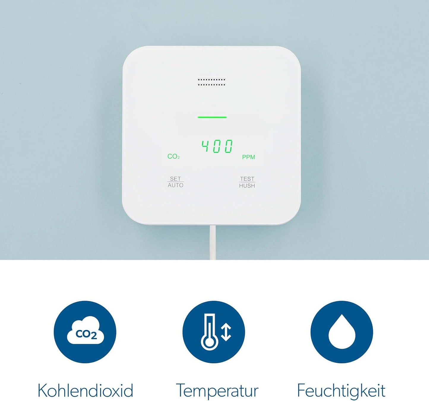 CO2 Messgerät mit Temperatur- und Feuchtigkeitssensoren