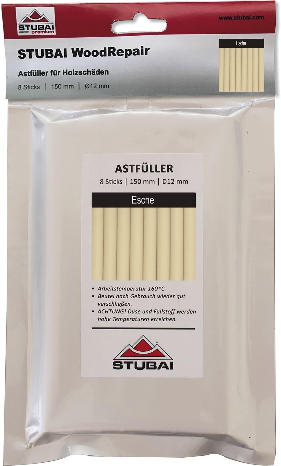 WoodRepair Astfüller-Set für Holzschäden, Stäbe Esche