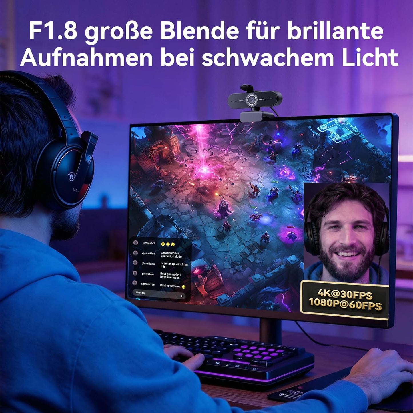 C60E 4K Webcam mit Autofokus & Dual-Mikrofonen, C60E Single