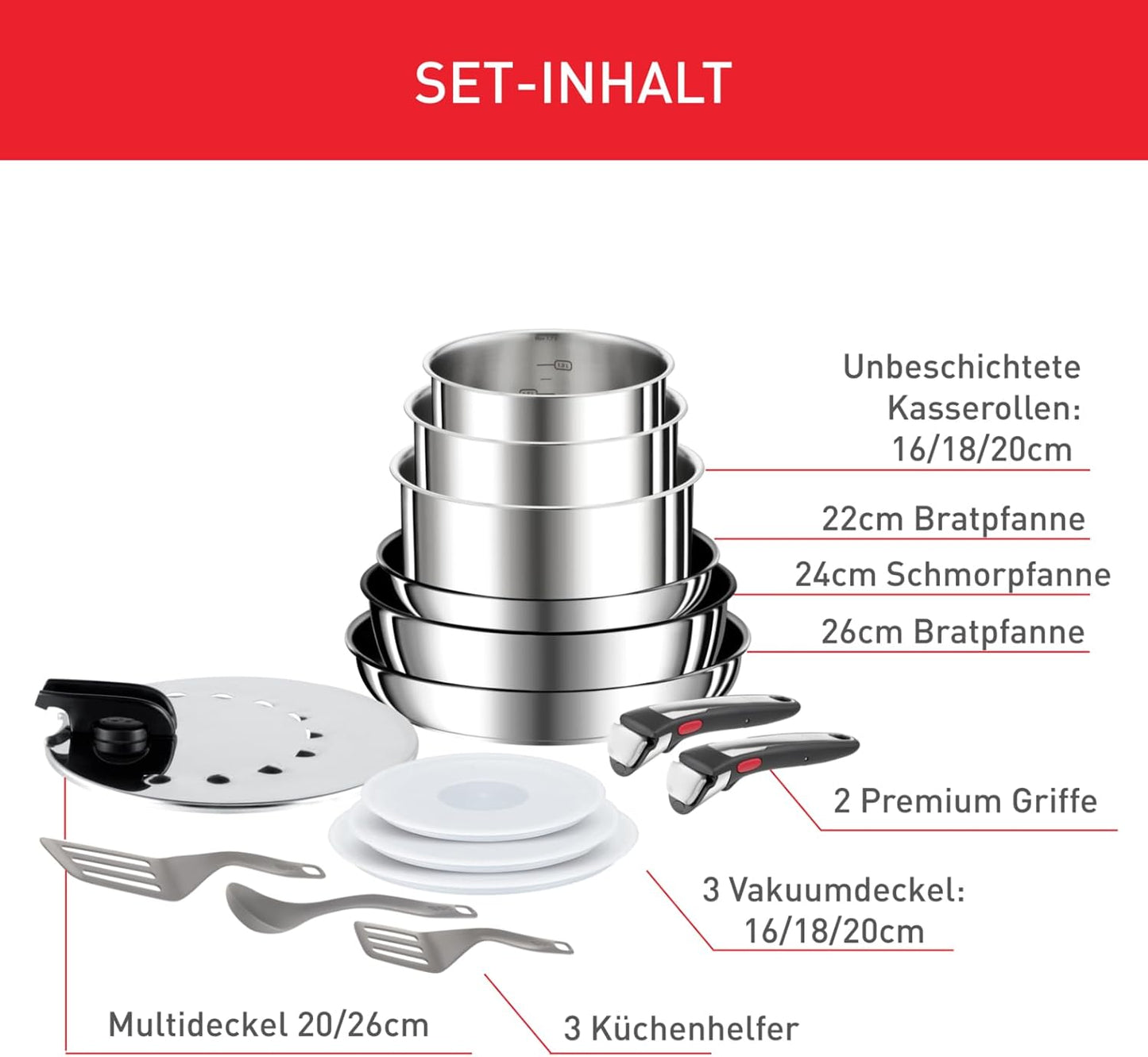 Ingenio Preference Topf- & Pfannenset, Topf- & Pfannenset 15-tlg