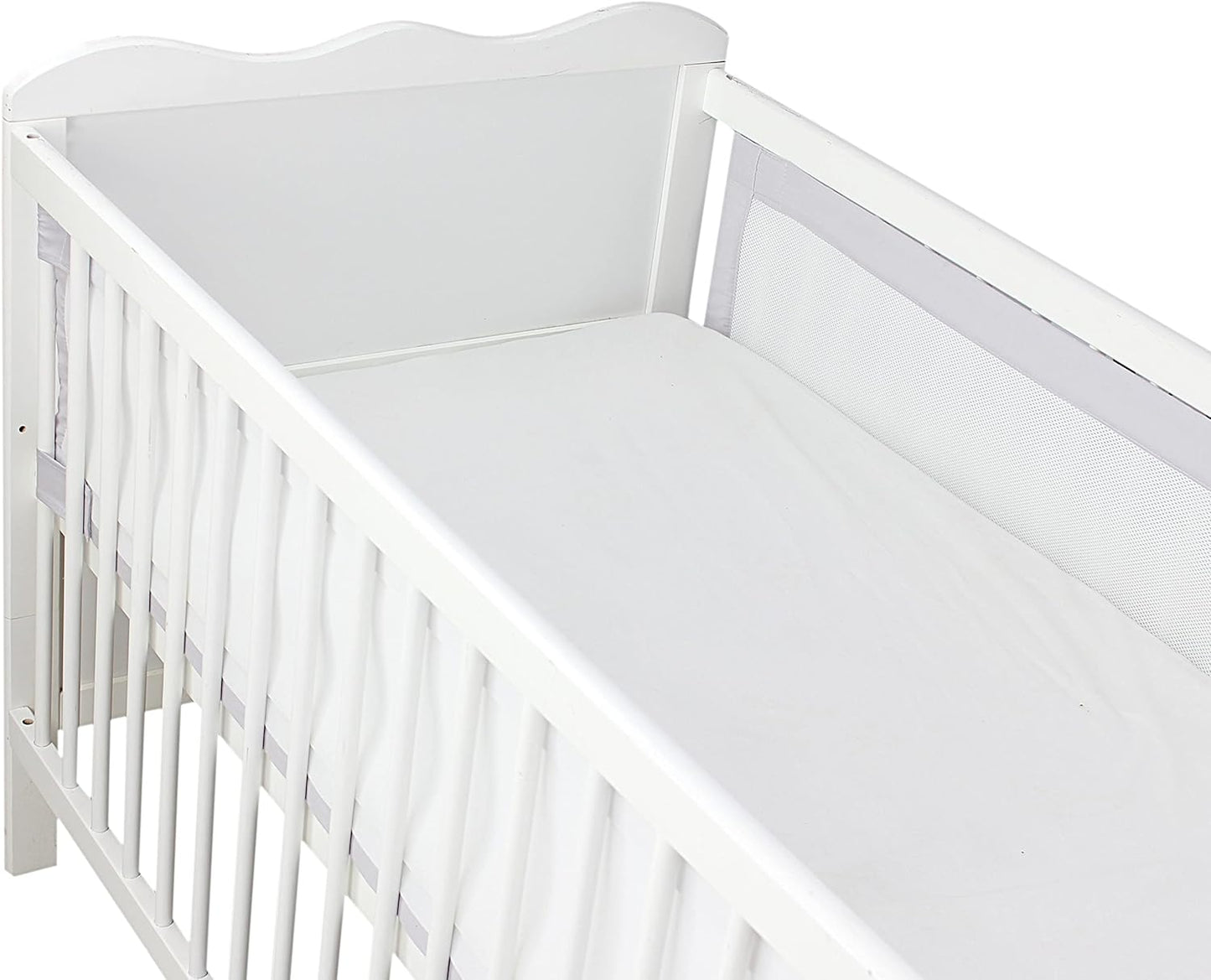 Bettumrandung 2er-Set, ca. 128 x 30 cm (für Babybett 140x70) Weiss / Grau