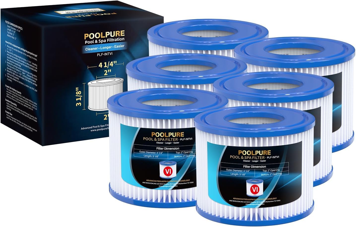 6er-Set Filterkartuschen VI für Lay-Z-Spa, 6pack
