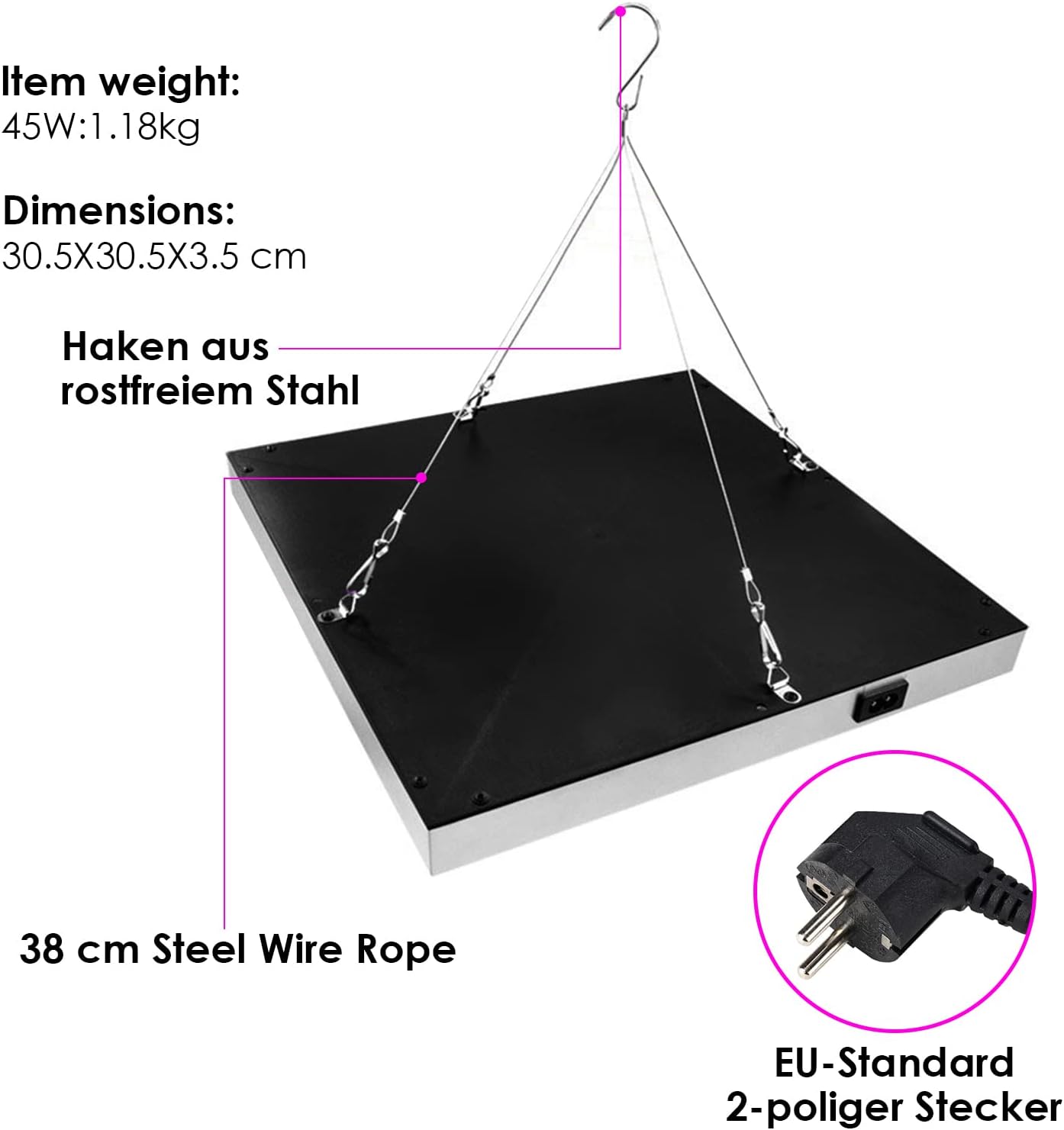 Pflanzenlicht, 2x ; 45W