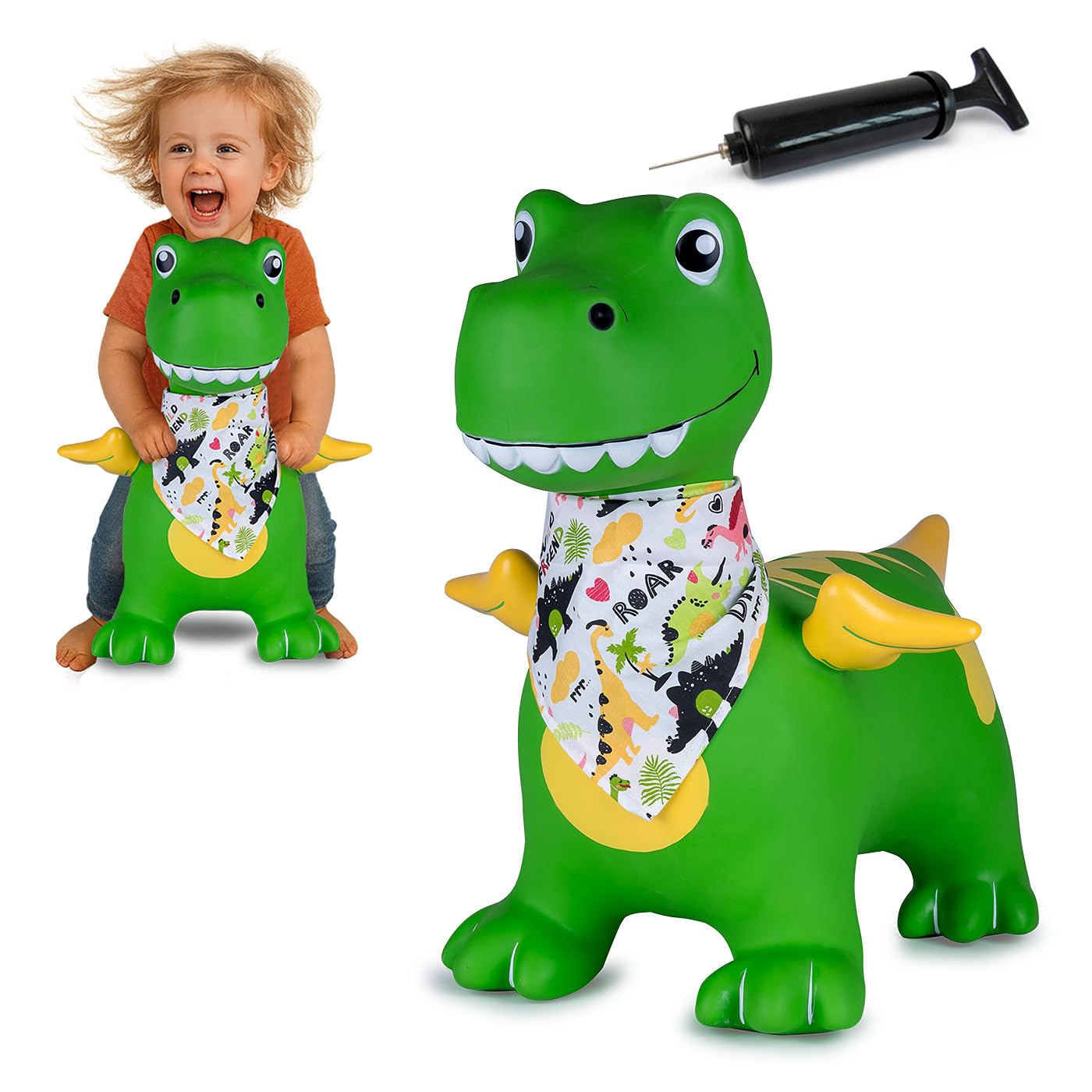 Hüpftier Dino HoppyDoo mit Pumpe