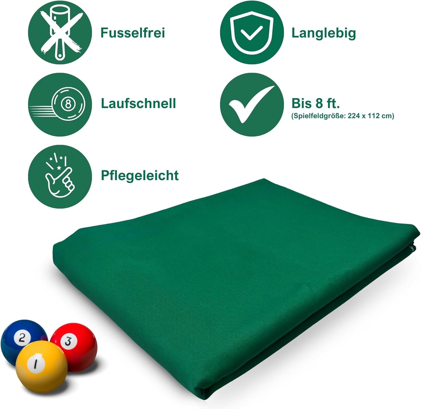 Billardtuch Arizona 350x150cm + Sprühkleber Set, Coupon 3,5m + Sprühkleber