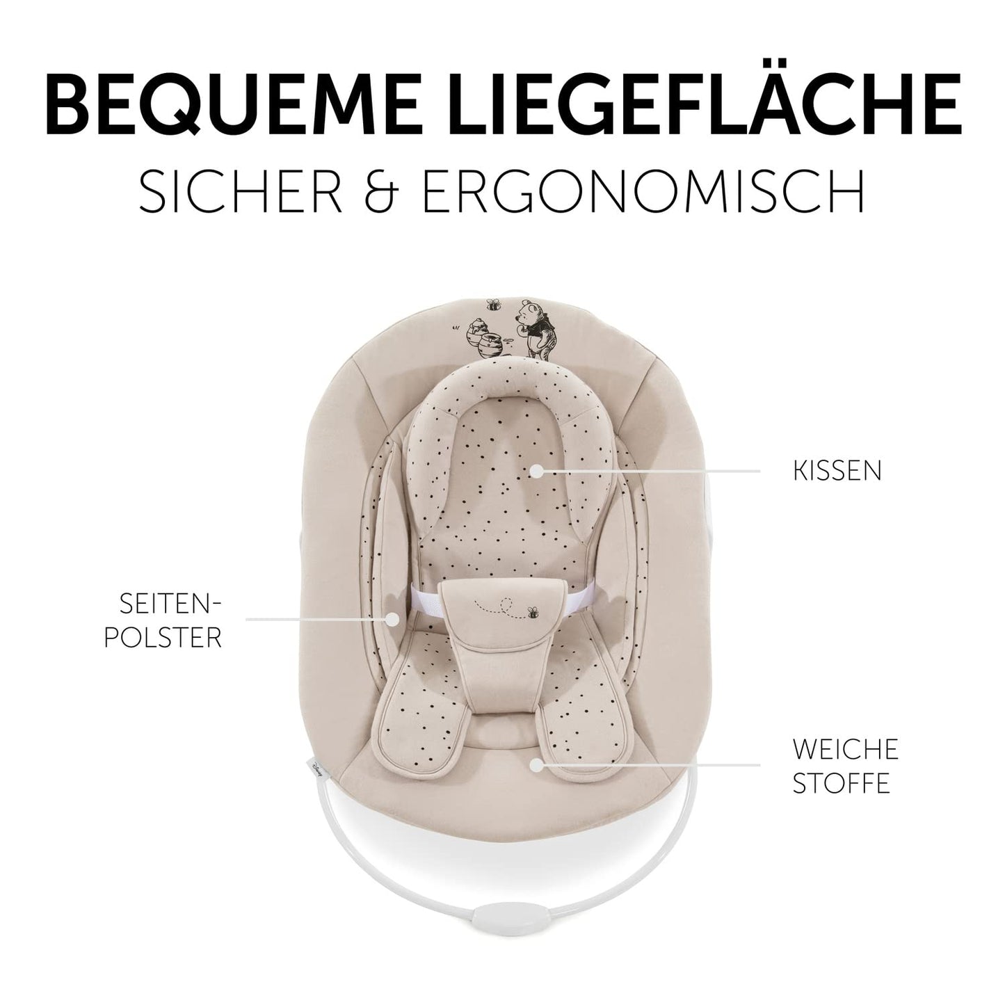 Alpha Bouncer 2in1, Winnie the Pooh Beige 3-Punkt-Gurt