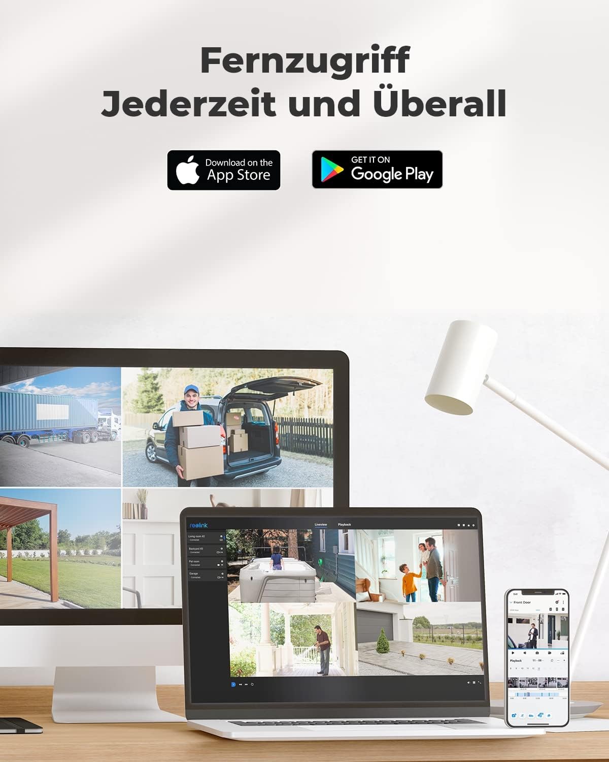 4K Smarte IP Kamera mit Personen-/Autoerkennung, Weiss