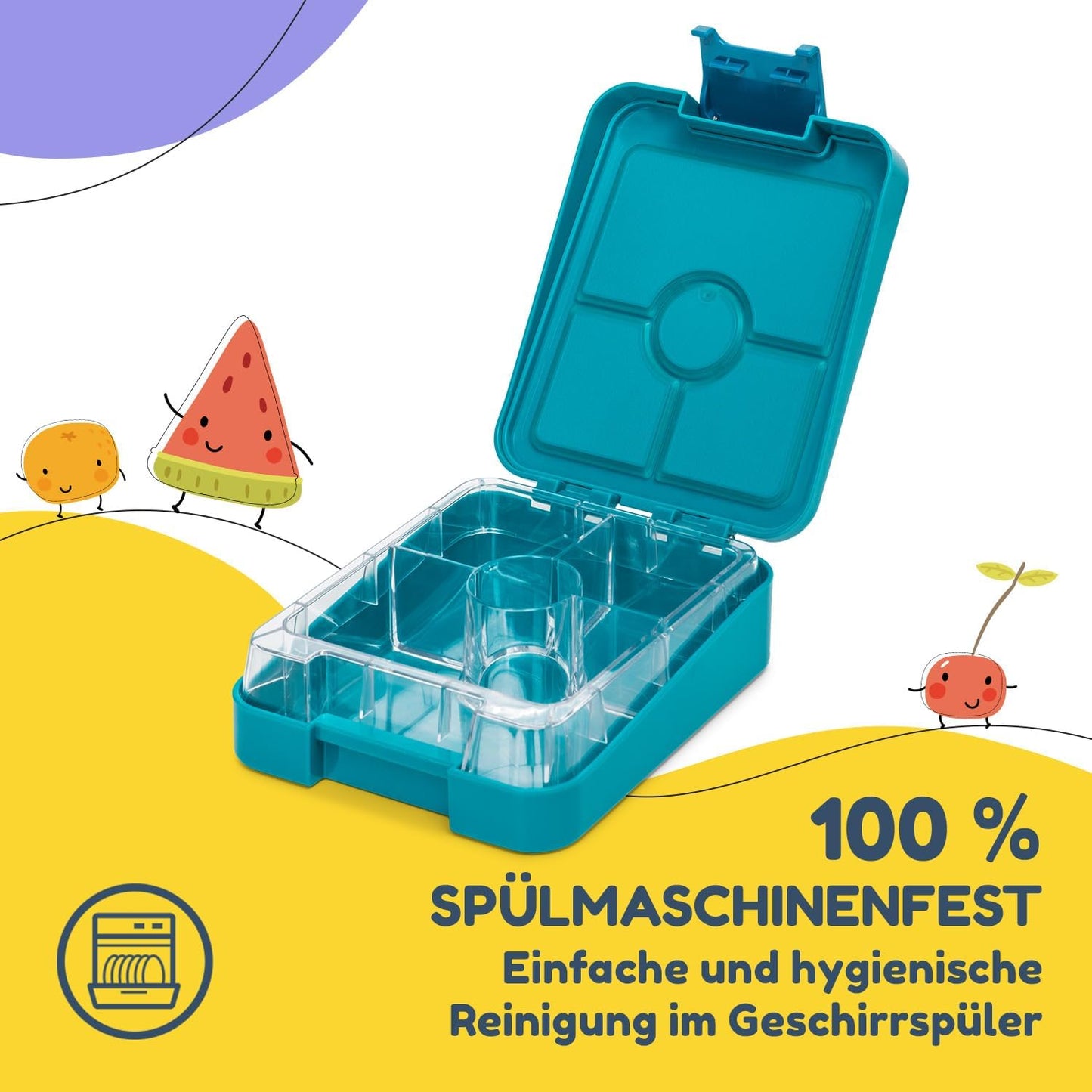 Brotdose für Kinder, Petrol Meer Neo