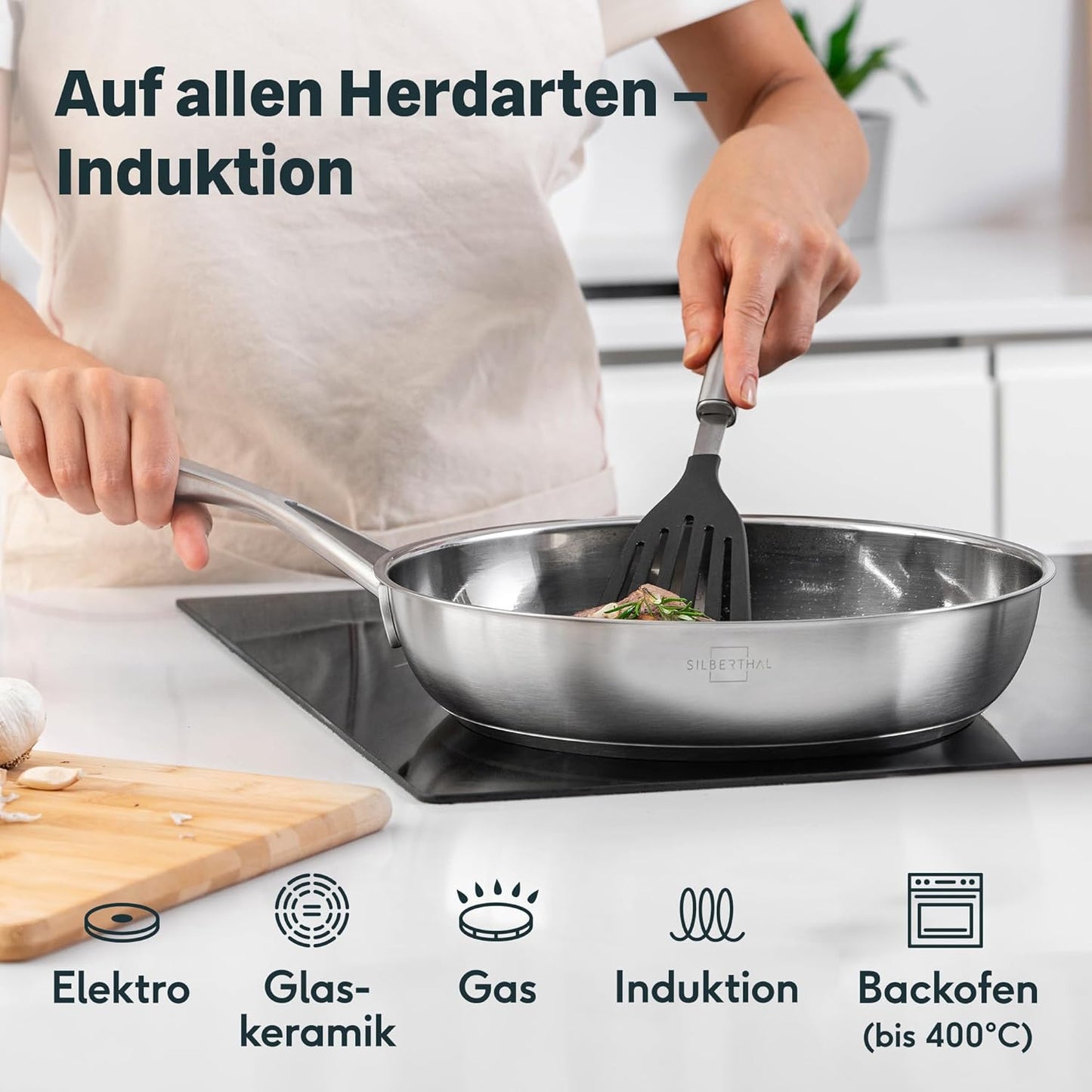 3-teiliges Pfannen-Set, Unbeschichtet 3er Set | 20, 24 + 28cm