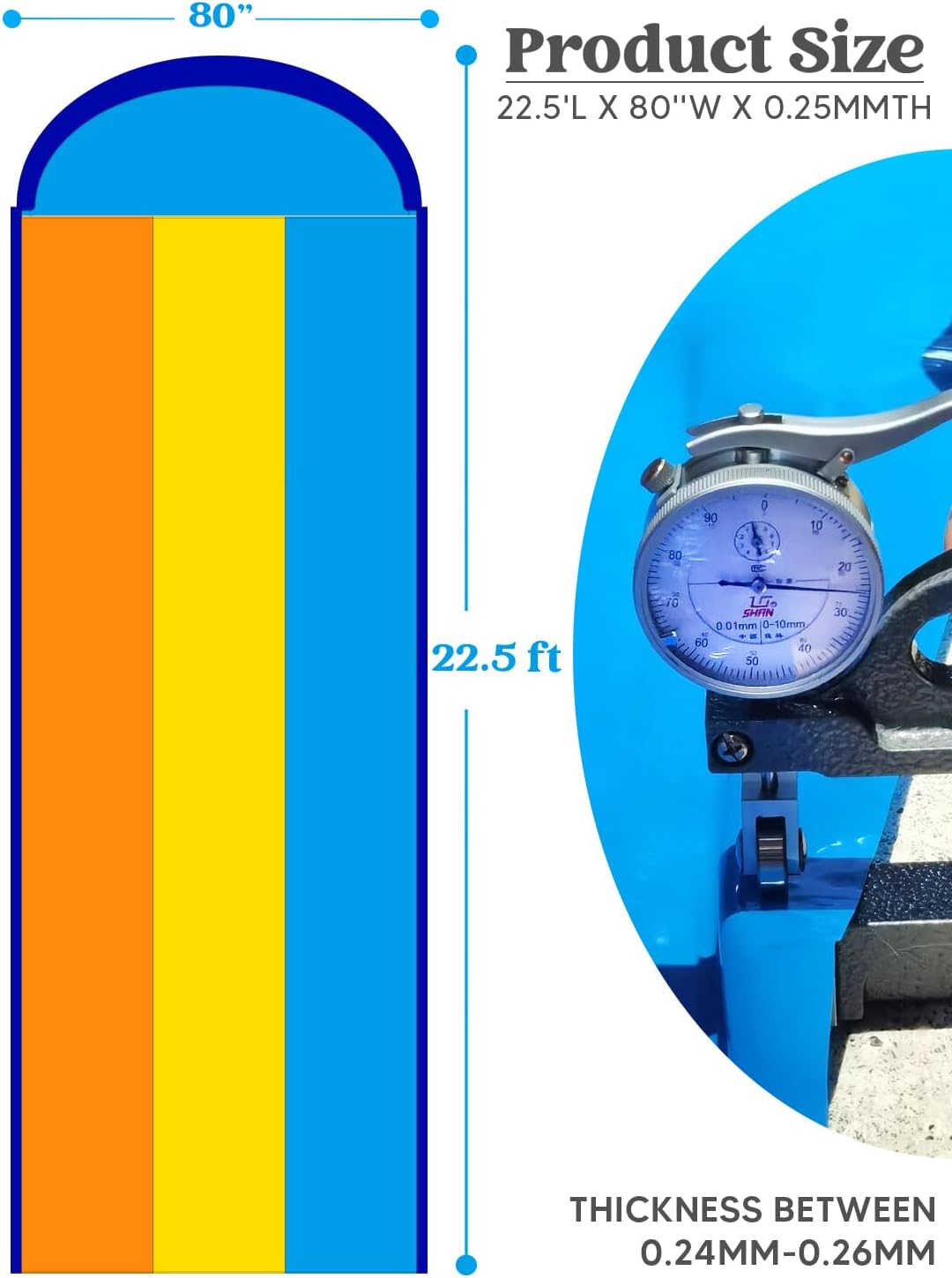 Dreispurige Wasserrutsche mit Bodyboards, 685.8cm