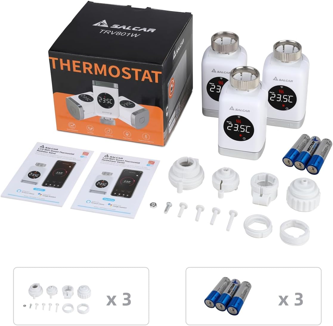 Smart Home Heizkörperthermostat Set, 3 X Heizkörper Thermostat WIFI