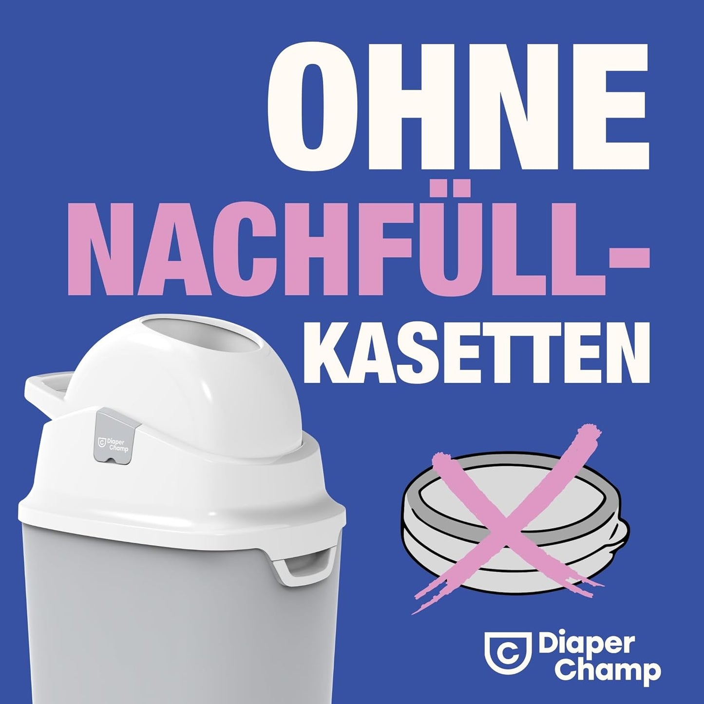 Geruchsdichter Windeleimer One Maxi, silber