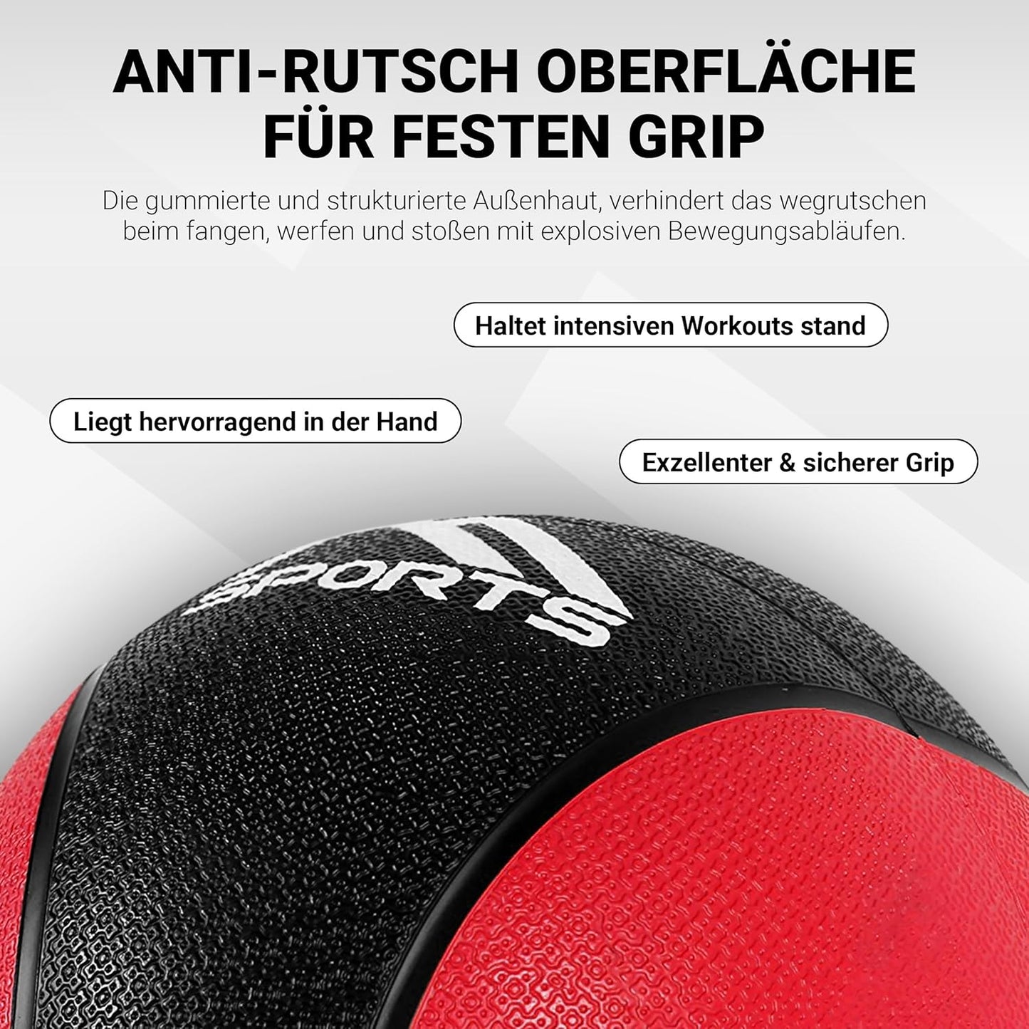 Medizinball, 3 kg - Rot