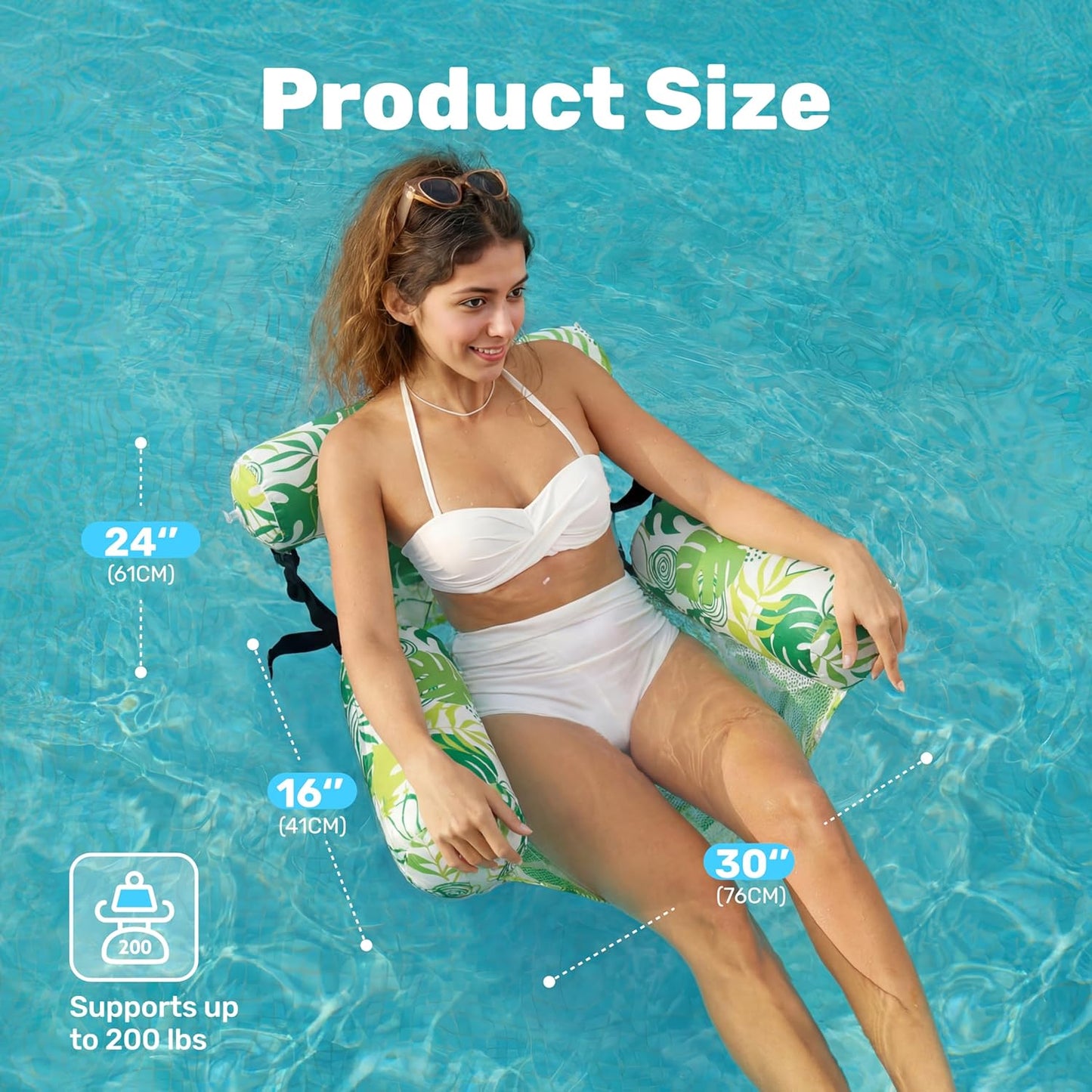 Aufblasbare Pool-Schwimmstühle, 2er-Set, Blumenmuster