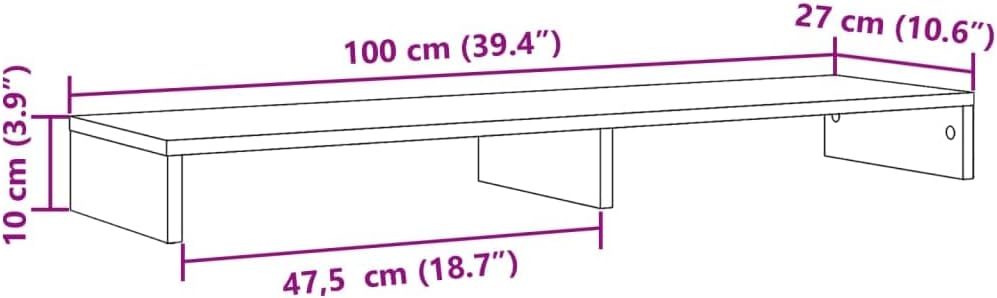 Monitorständer aus Holzwerkstoff, 100 x 27 x 10 cm Braun