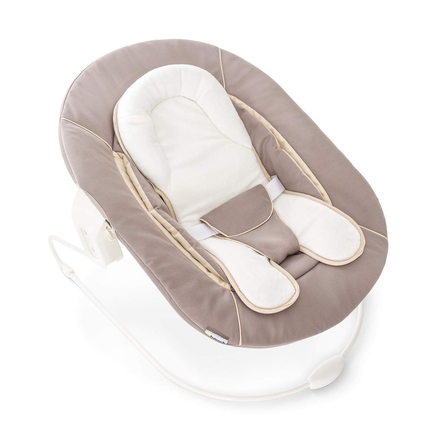 2in1 Babywippe & Neugeborenenaufsatz für Hochstuhl, Stretch Beige 3-Punkt-Gurt Single
