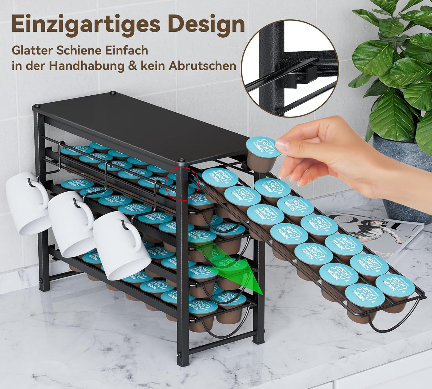 Kapselhalter für Dolce Gusto, 70 Kaffeekapseln