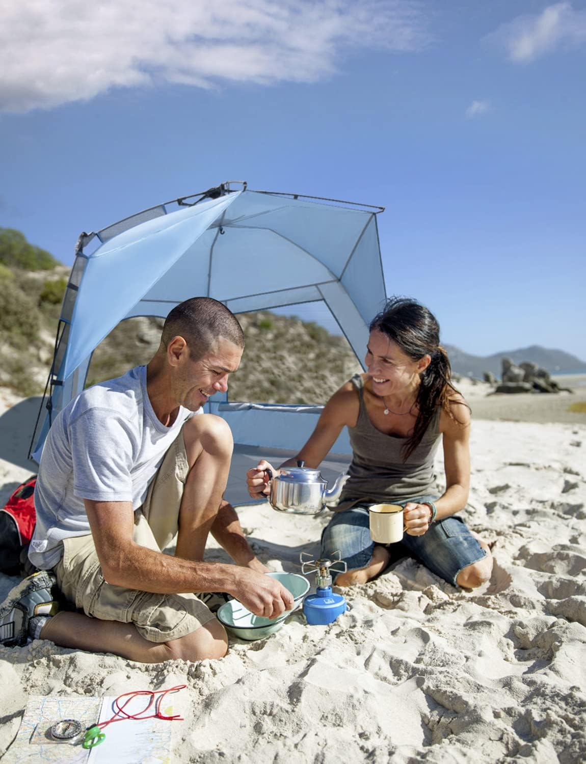 Strandmuschel Quick-Up-Zelt
