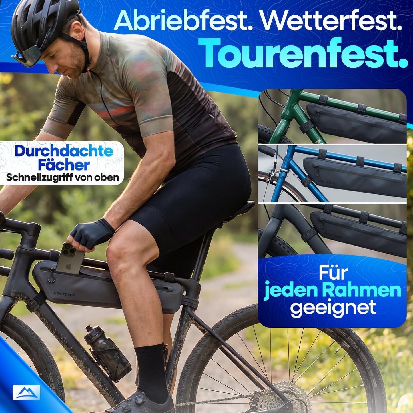 Wasserdichte Bikepacking Rahmentasche, 38cm