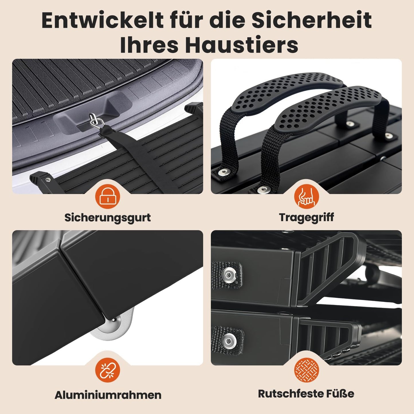 Klappbare Hundeautorampe
