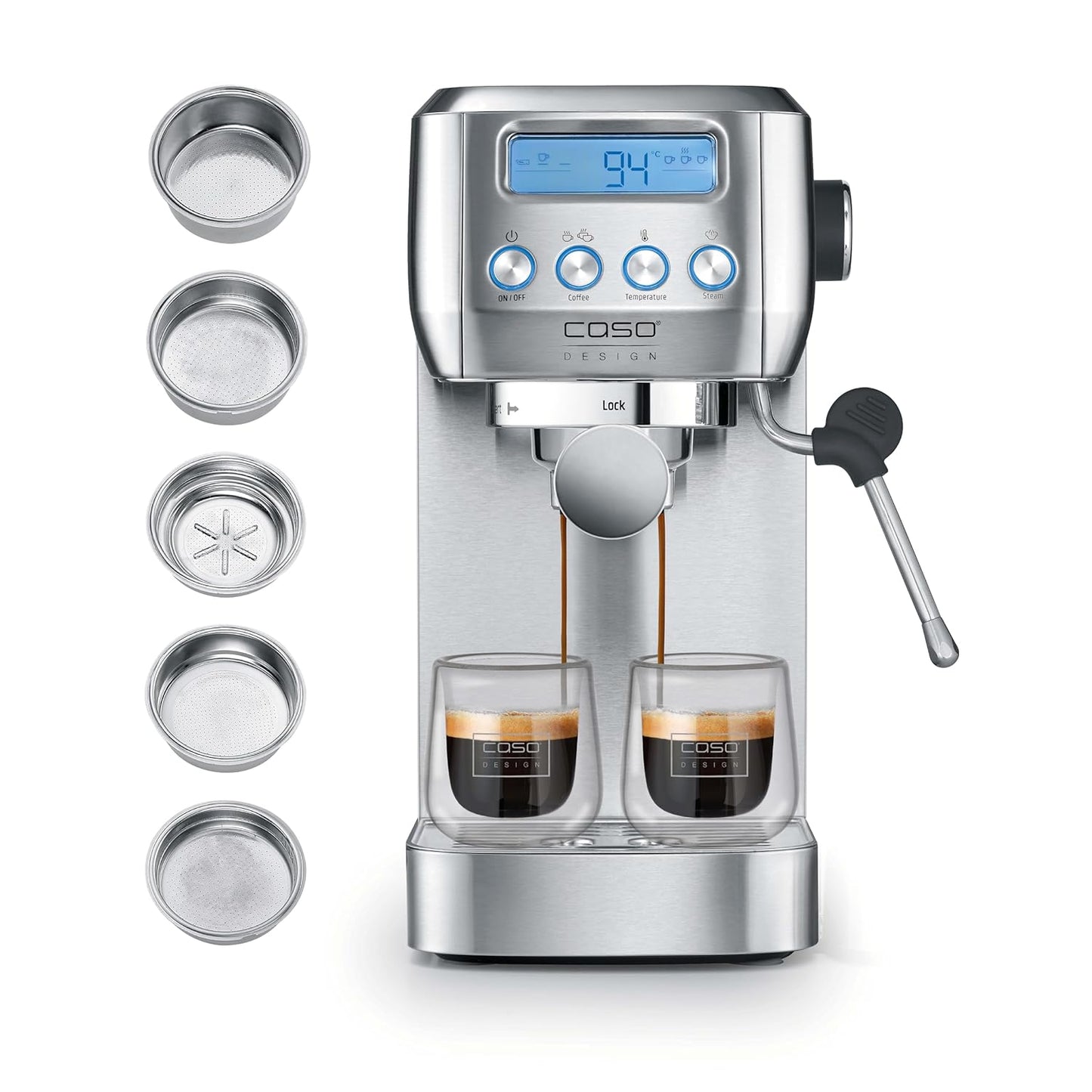 EspressoGourmet Crema Siebträgermaschine, mit Dampflanze