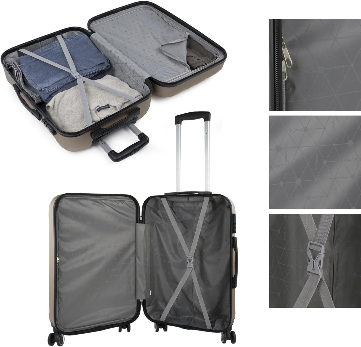 Reisekoffer Set 771100B, Champagner, XS + L