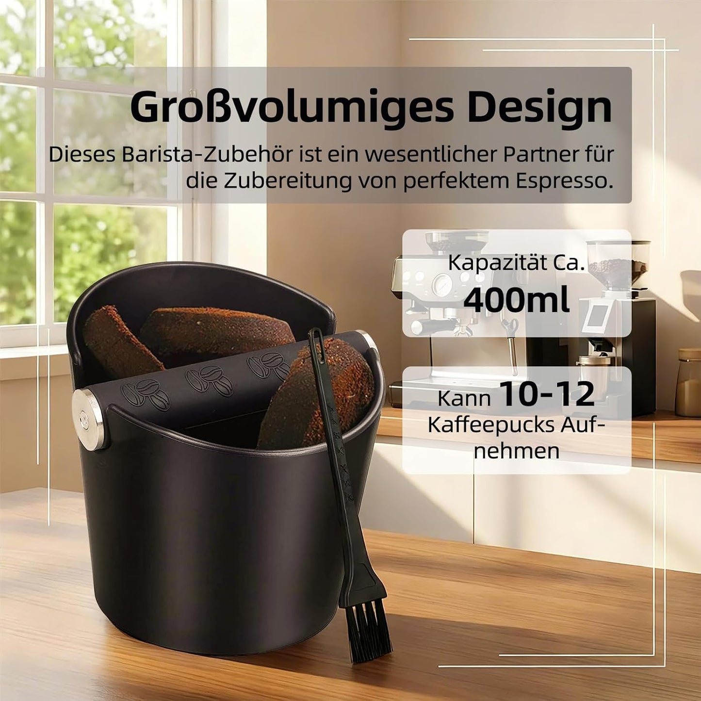 Abklopfbehälter mit Schalldämpfung & Bürste